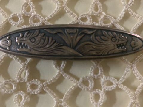 Exquisite 1895 Sterling Lace Making Tatting Shuttle with Guilloche